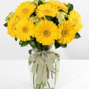 Florero de 18 gerberas amarillas