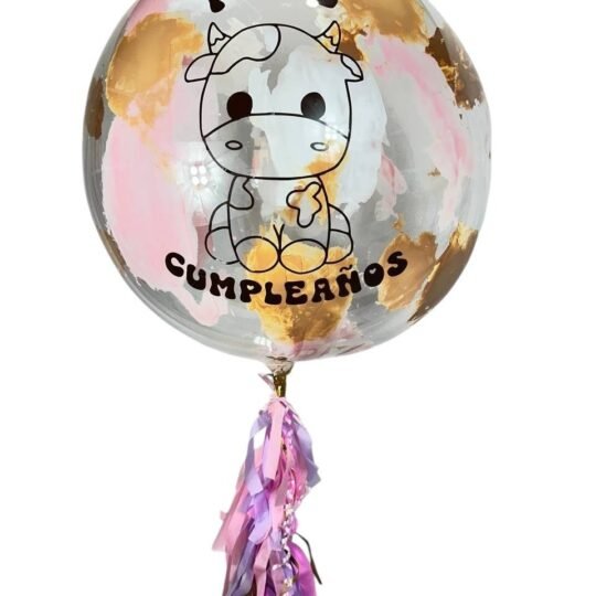 Globo con pintura y silueta de vaquita